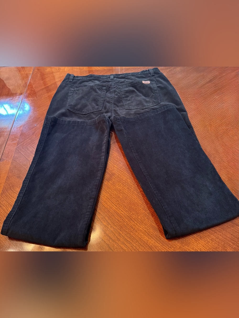 Polo Ralph Lauren Pants 100% Cotton Black Women's Corduroy Jeans Size - 8 - Picture 15 of 15